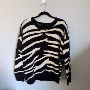 Lucca Couture Zebra Print Sweater Large